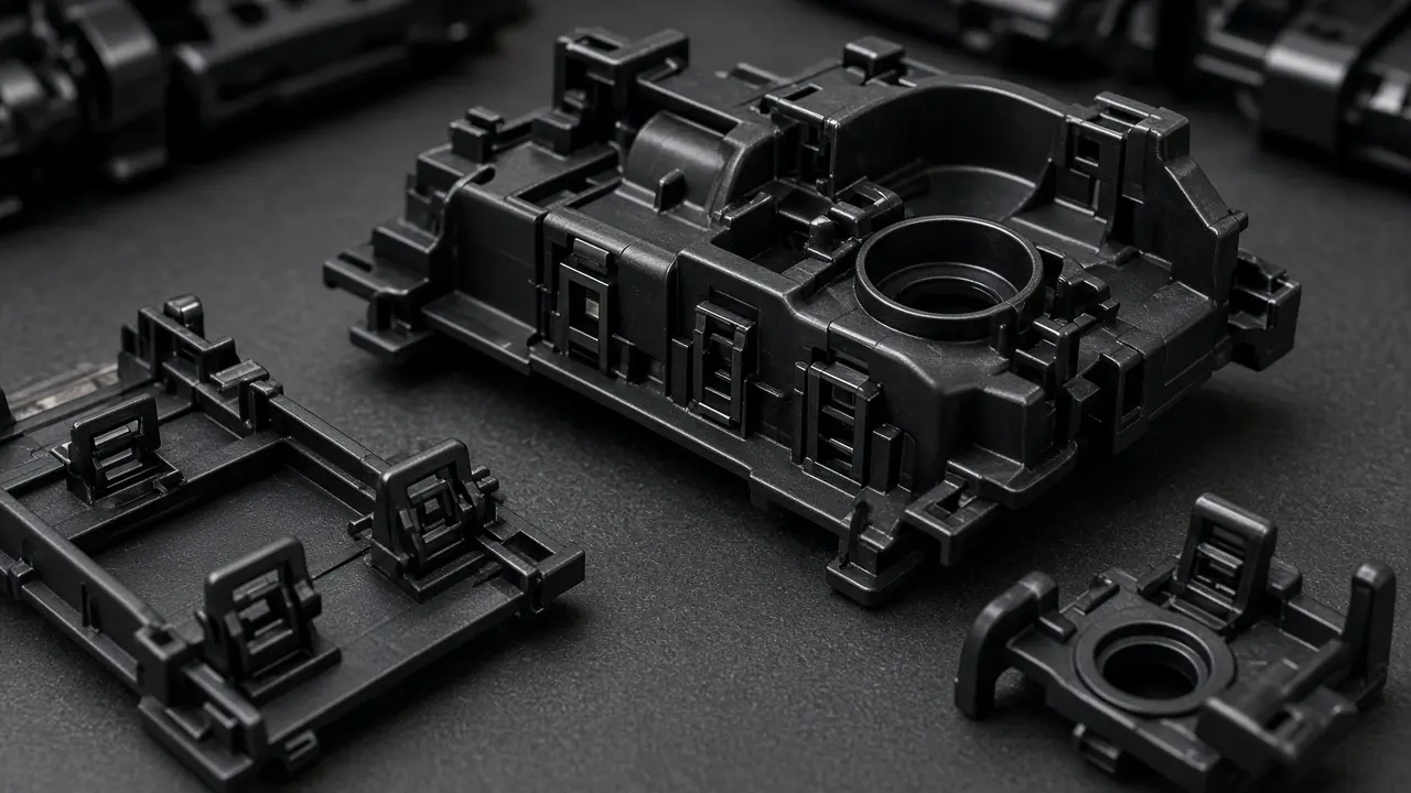 Black technical plastic components