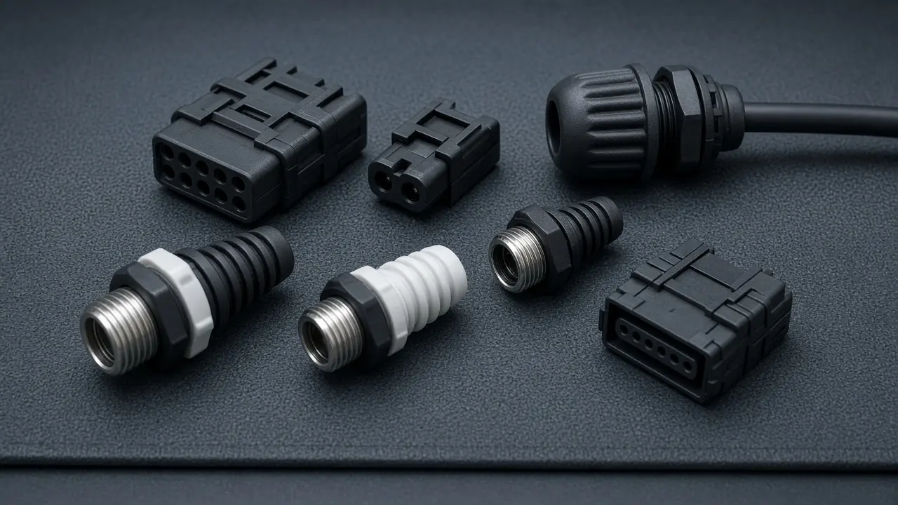Plastic housings for electrical connectors